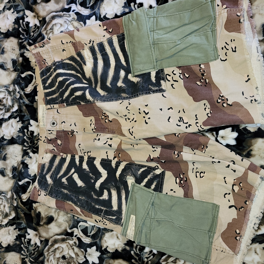 Denim & Supply Camouflage and Animal Print Shorts